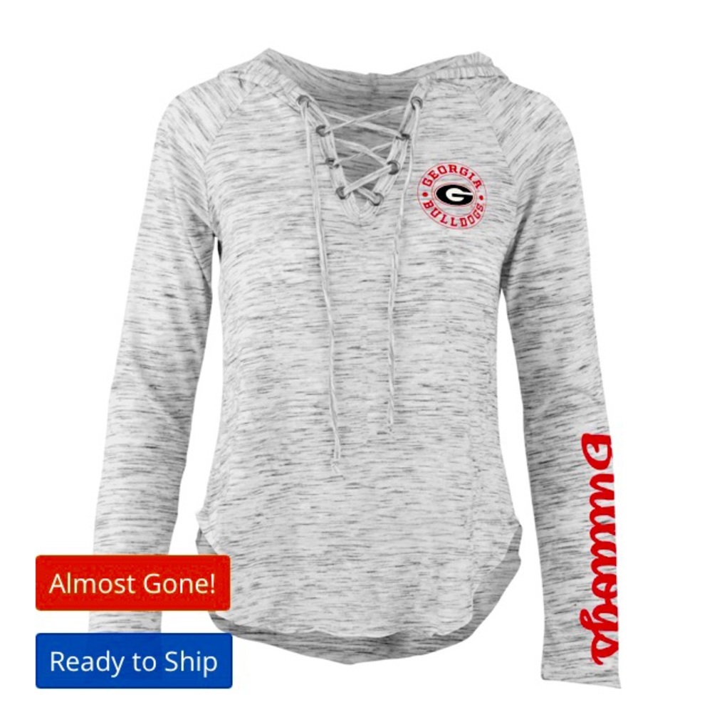 NWOT UGA Lace-Up Long Sleeve Tee